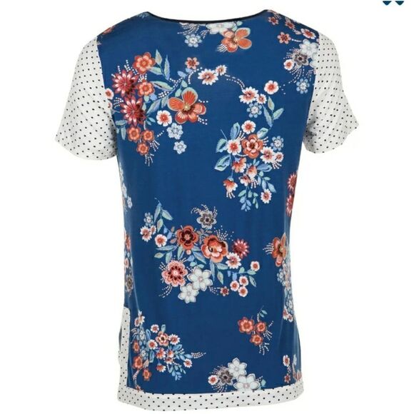 Women's Short Sleeve Print Top - Picture 2 of 4